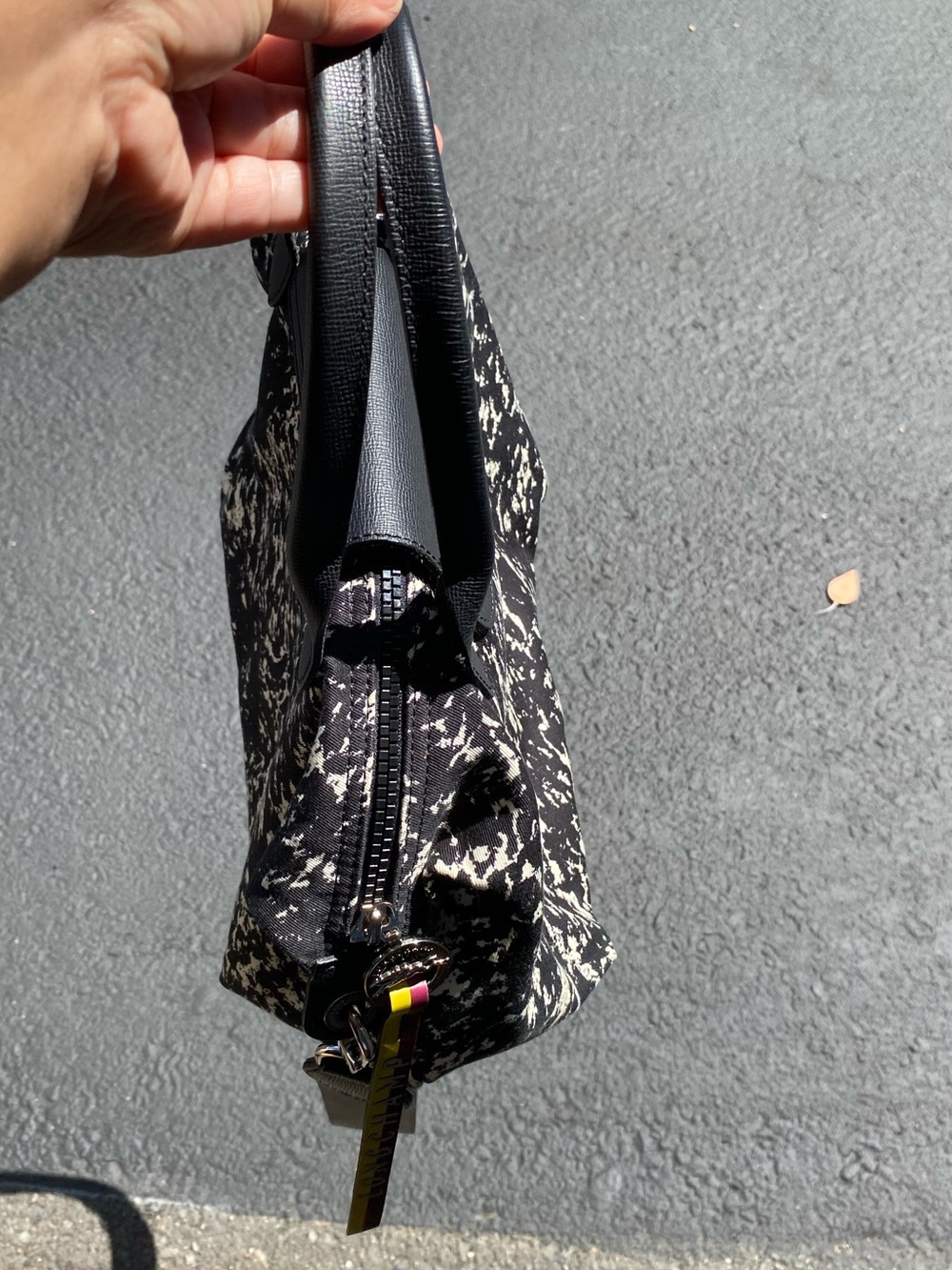 Longchamp Le Pliage Appaloosa Black White Coated Canvas Crossbody Bag Small - Picture 13 of 15